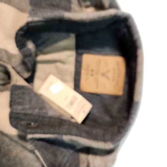 NWT American Eagle Flannel Shirt Men's Medium Buffalo Check Plaid Button Up - Picture 9 of 13